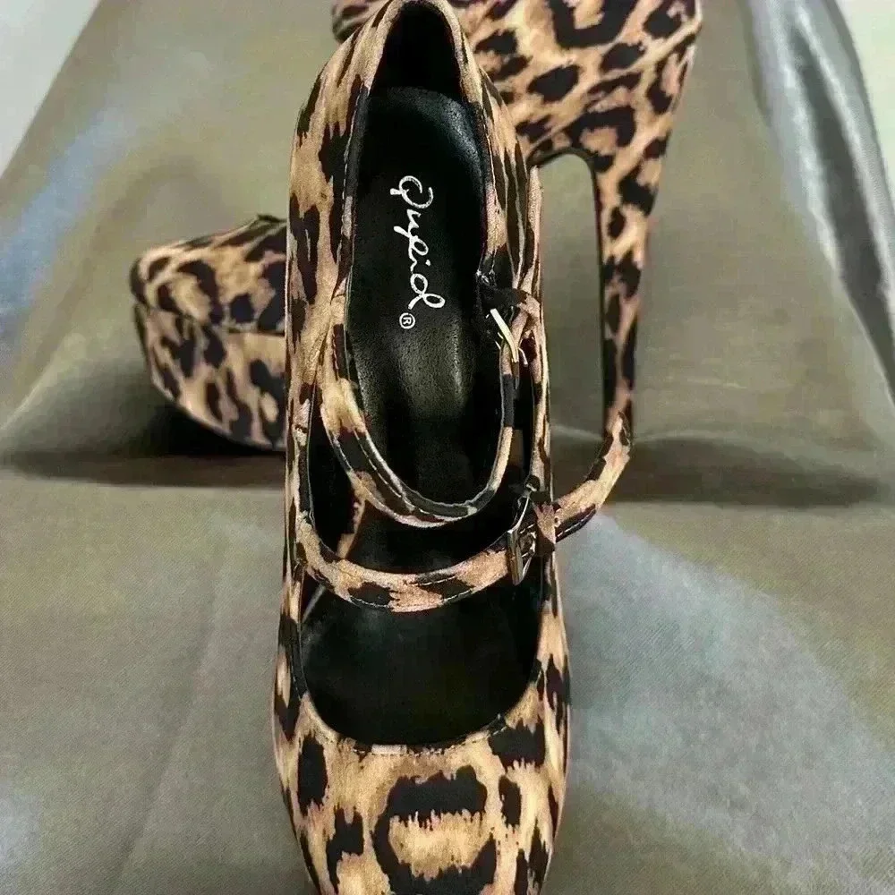 2 for $30 🆕Leopard Mary Jane Heels - Picture 2 of 15